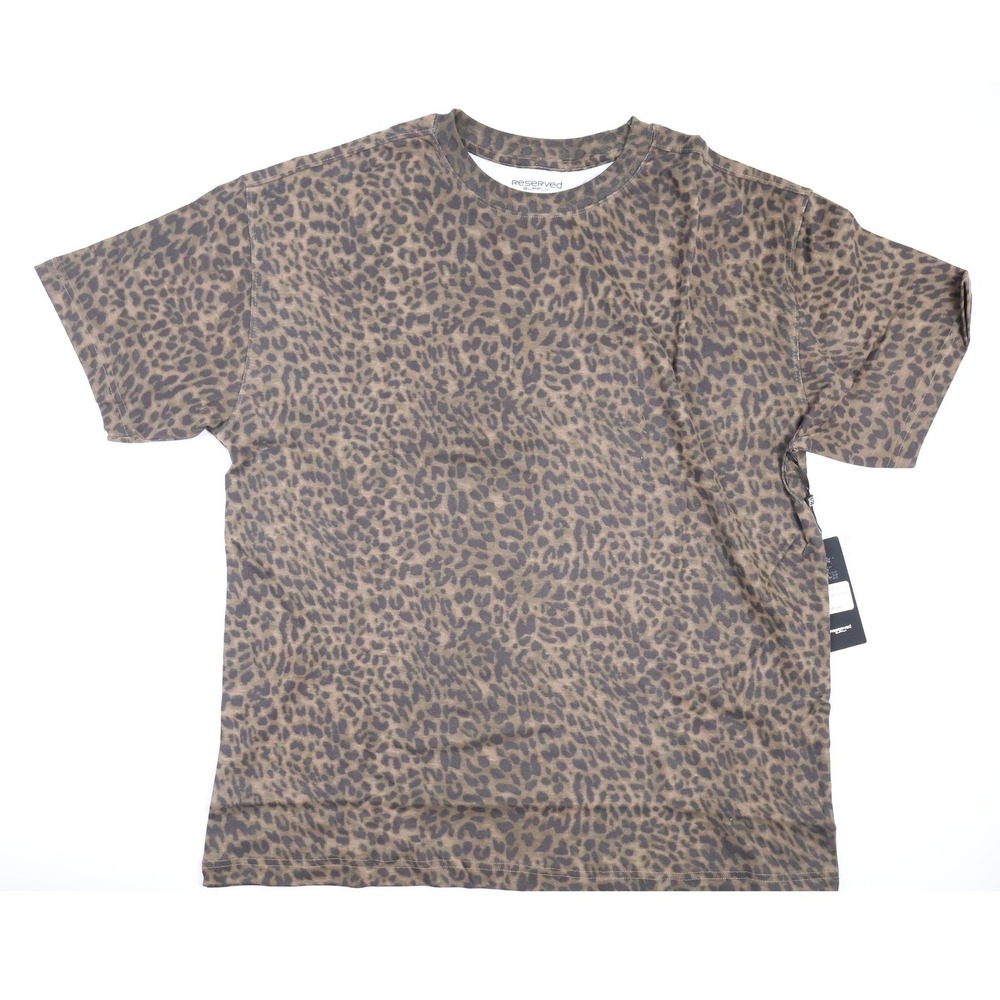 Reserved Supply T-Shirt RS967805-LHV-PD49 Brown Leopard Large NWT